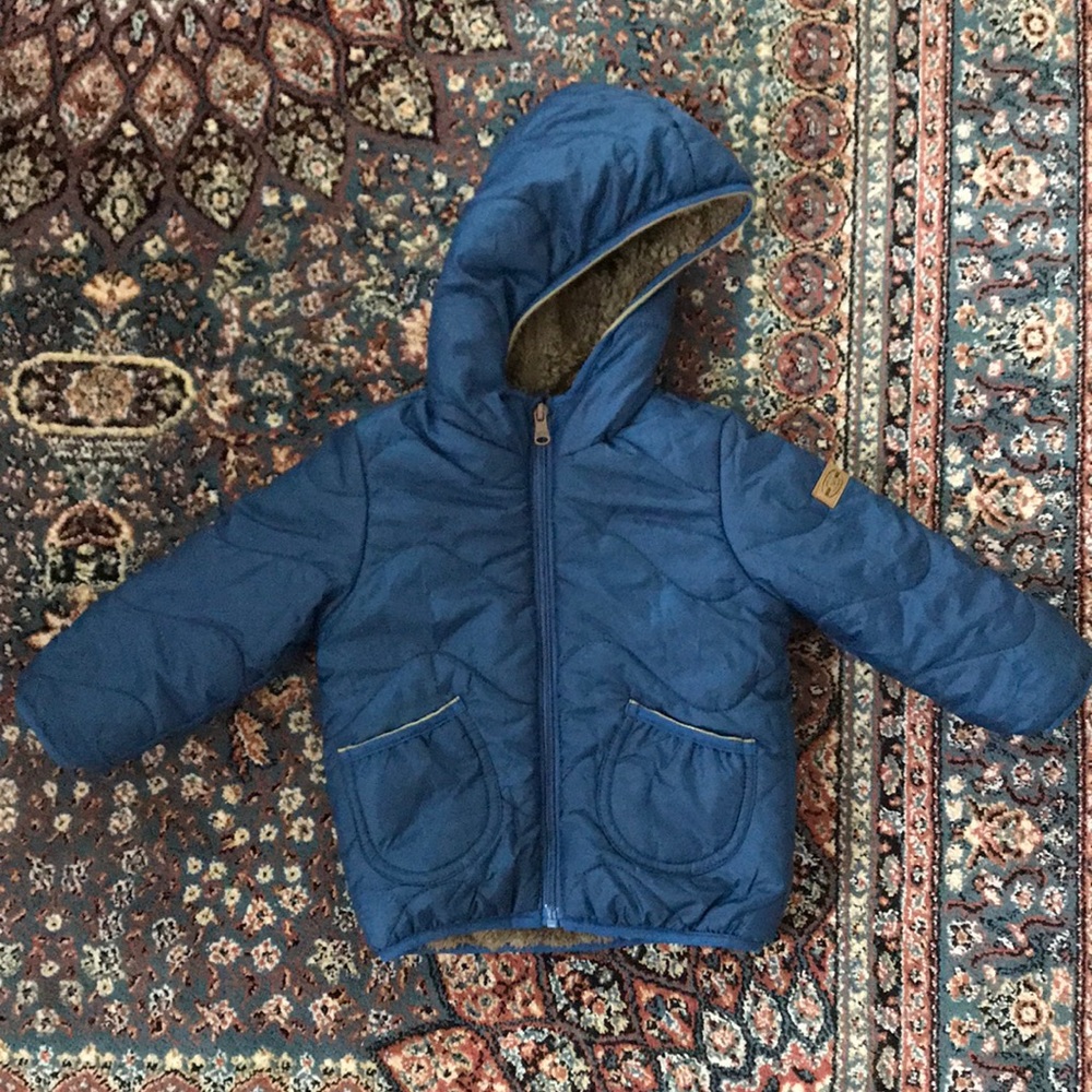 Zara Baby Boy blue jacket w/ fleece lining